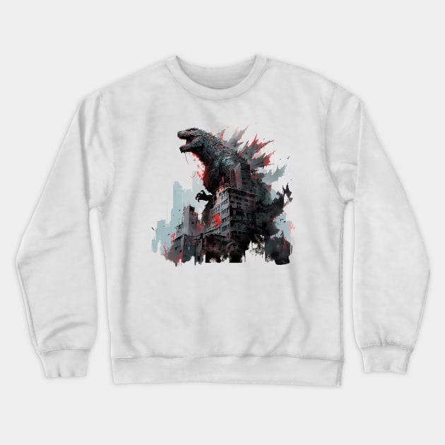 godzilla Crewneck Sweatshirt by skatermoment